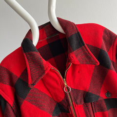 1970s Buffalo Plaid Wool Hunting Jacket without Lining - WOWOWOW