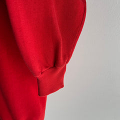 1980s Russell Brand Blank Red Sweatshirt with a Tiny Bit of Mending