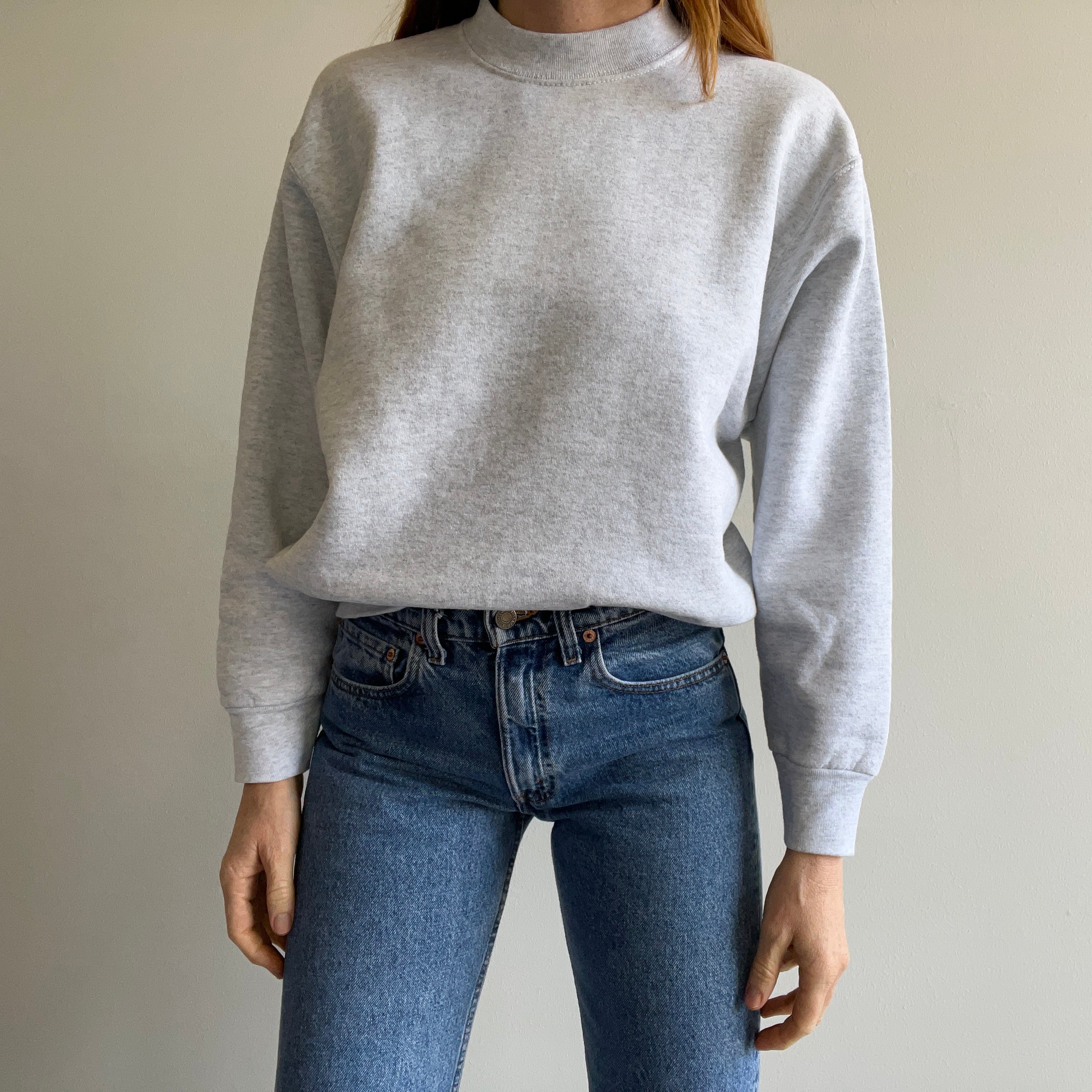 1980s Light Gray Medium Weight Blank Sweatshirt by BVD