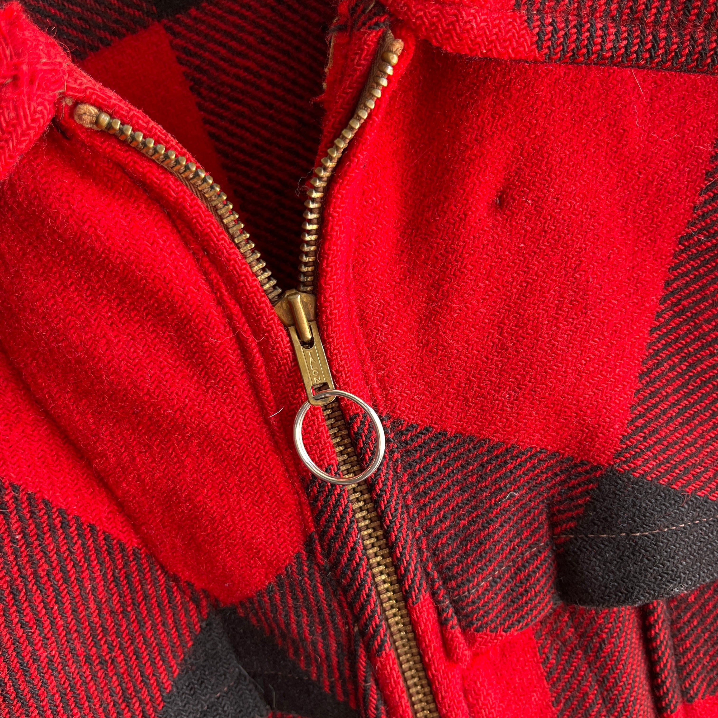 1970s Buffalo Plaid Wool Hunting Jacket without Lining - WOWOWOW