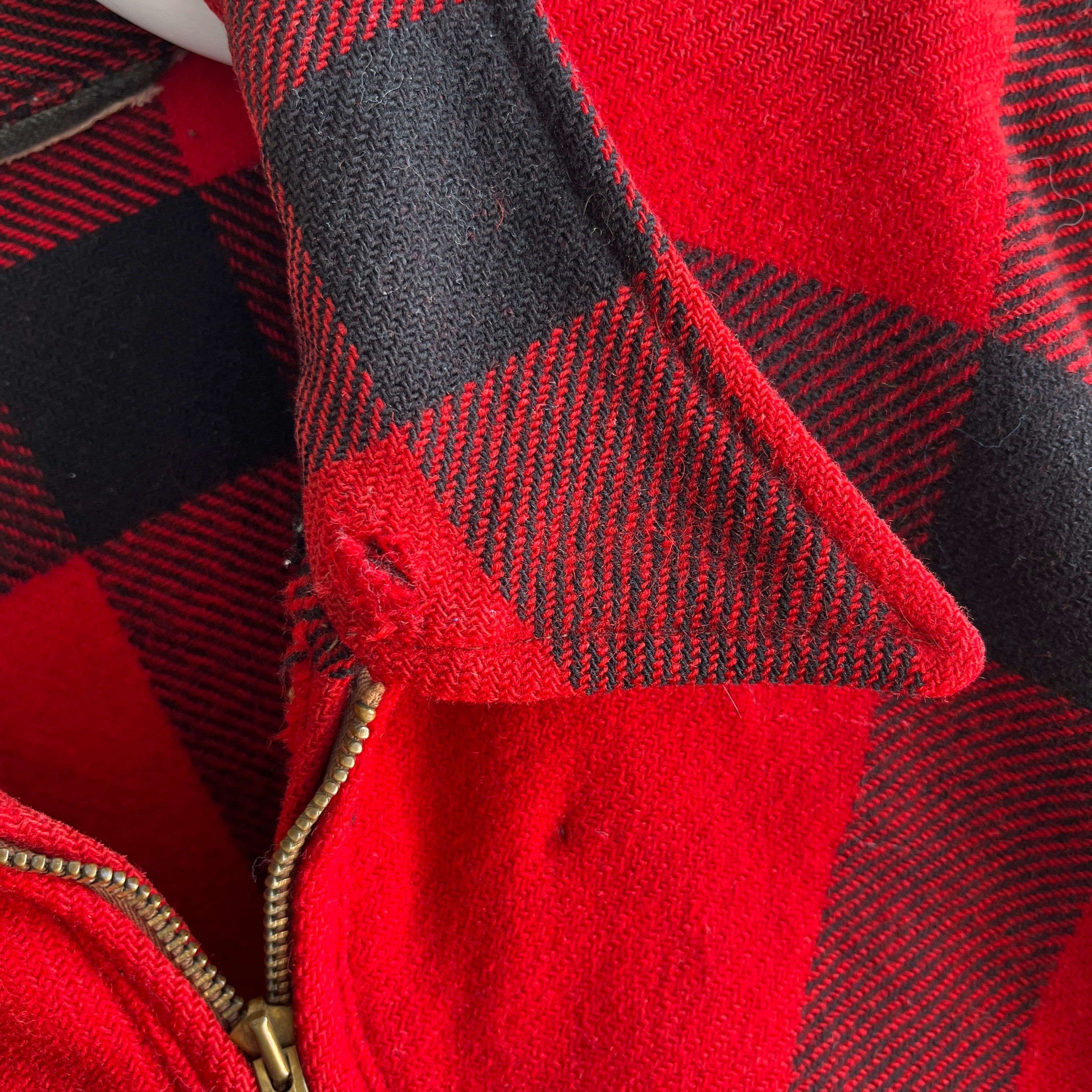 1970s Buffalo Plaid Wool Hunting Jacket without Lining - WOWOWOW