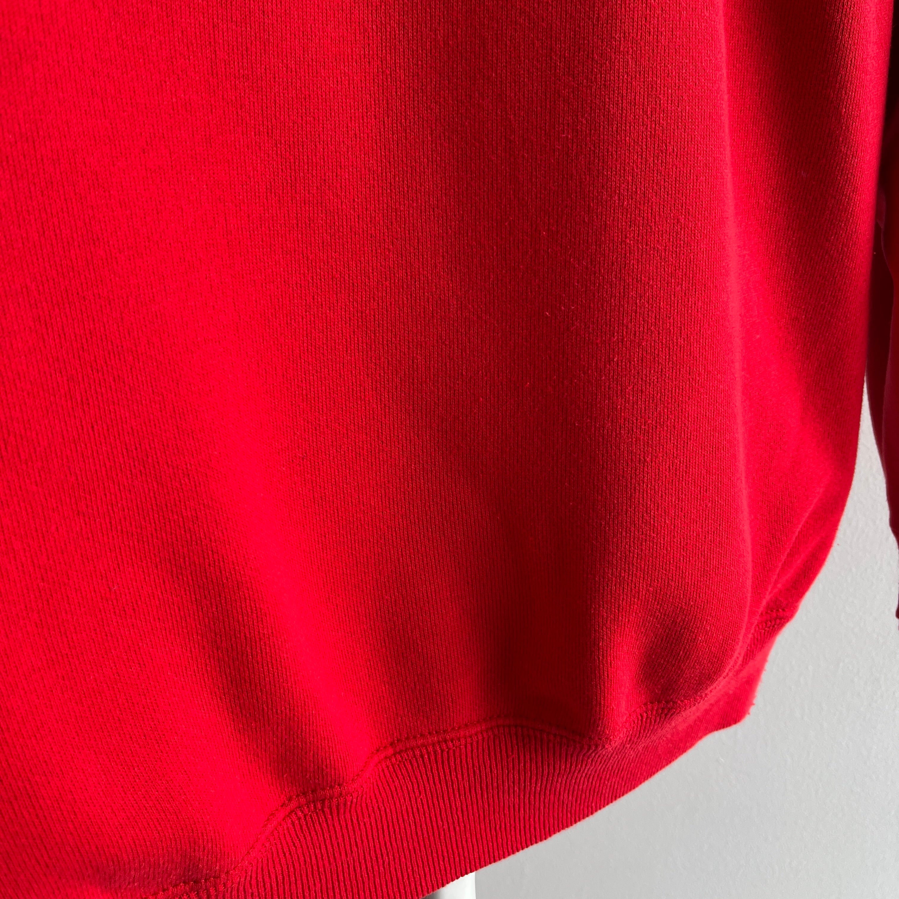 1980s Blank Red Raglan Sweatshirt