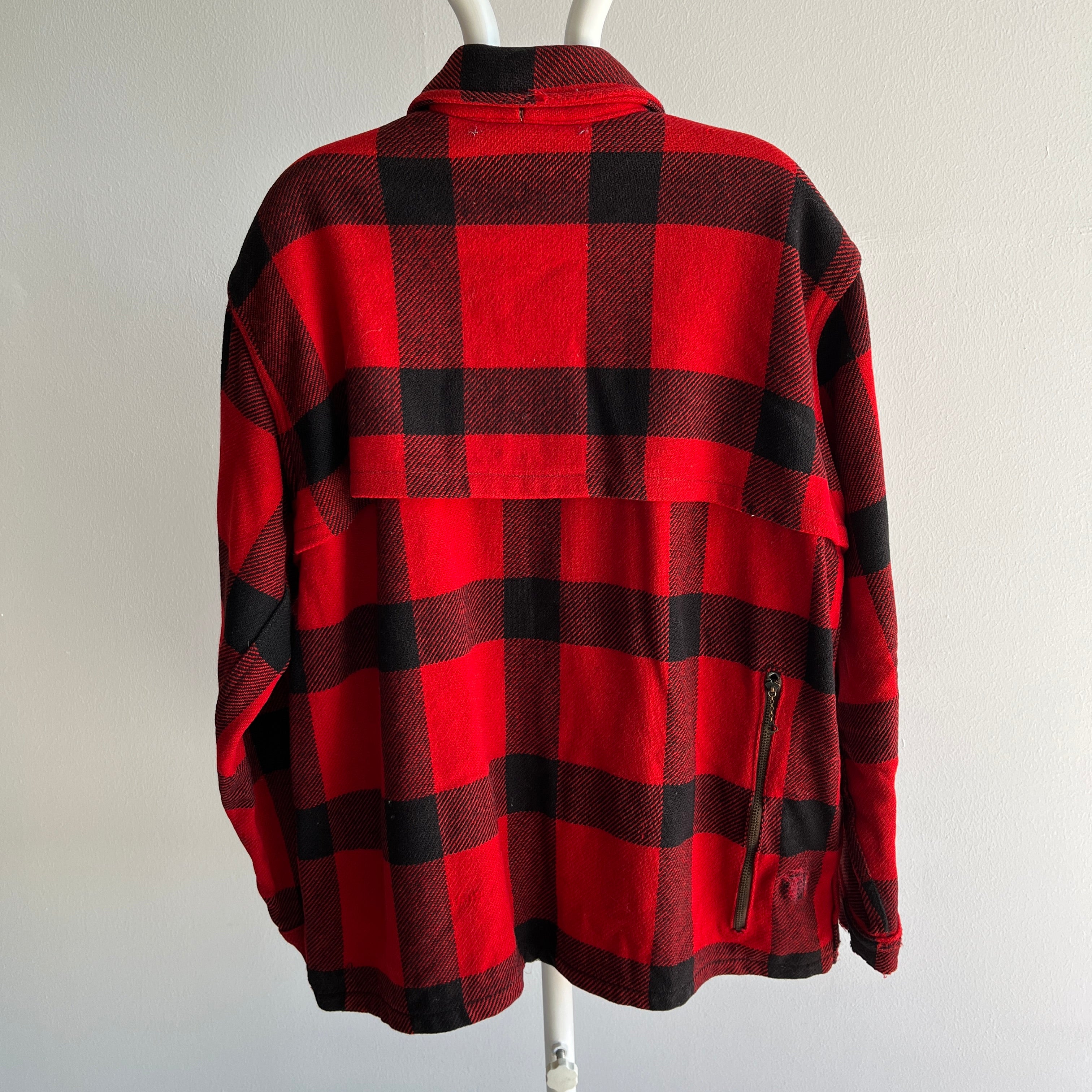 1970s Buffalo Plaid Wool Hunting Jacket without Lining - WOWOWOW