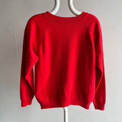 1980s Blank Red Raglan Sweatshirt