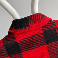 1970s Buffalo Plaid Wool Hunting Jacket without Lining - WOWOWOW