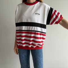 1980s Active Sports Gear Striped Warm Up Sweatshirt/shirt
