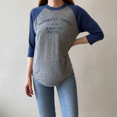 1984 Soft and Silky Paper Thin Norwest Trust Annual Picnic Baseball T-Shirt