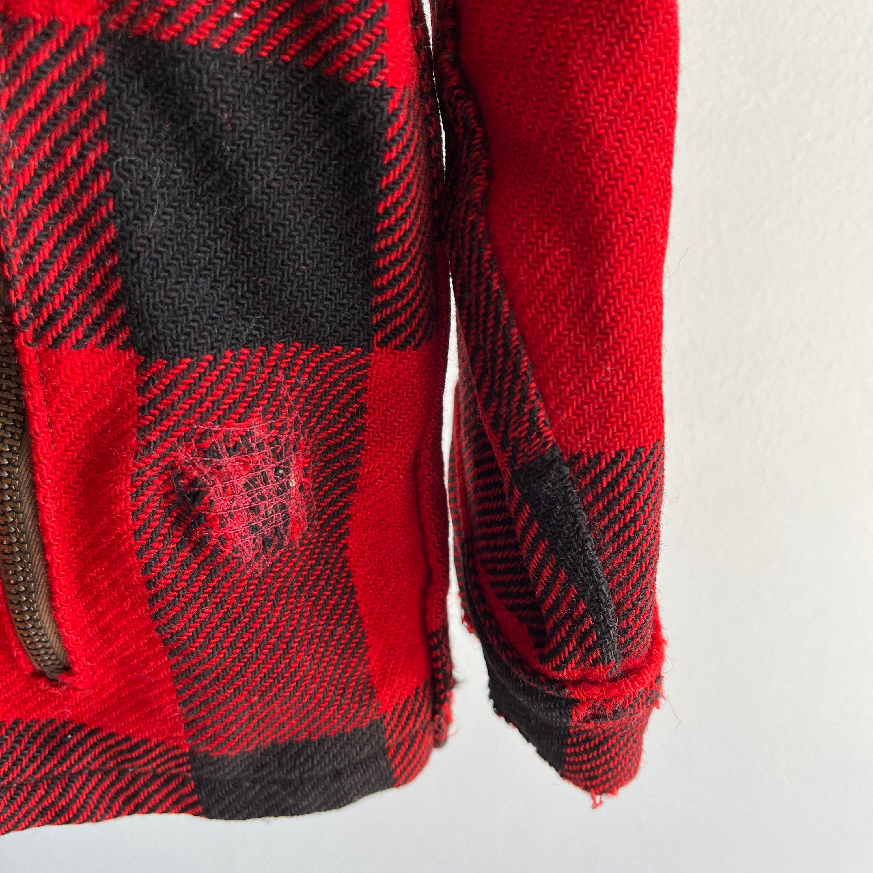 1970s Buffalo Plaid Wool Hunting Jacket without Lining - WOWOWOW