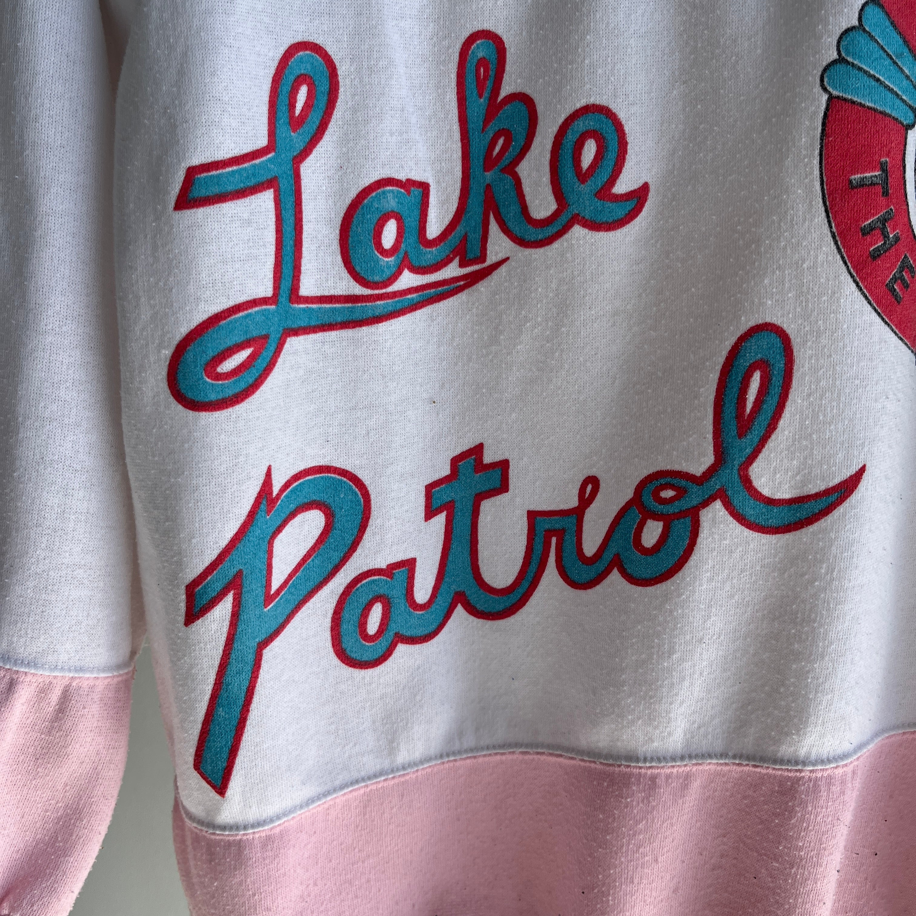 1980s Lake Patrol Life Saver on the Water Sweatshirt