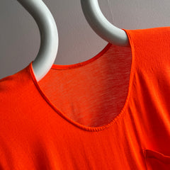 1970/80s SUPER slouchy Hot Neon Orange Pocket T-Shirt