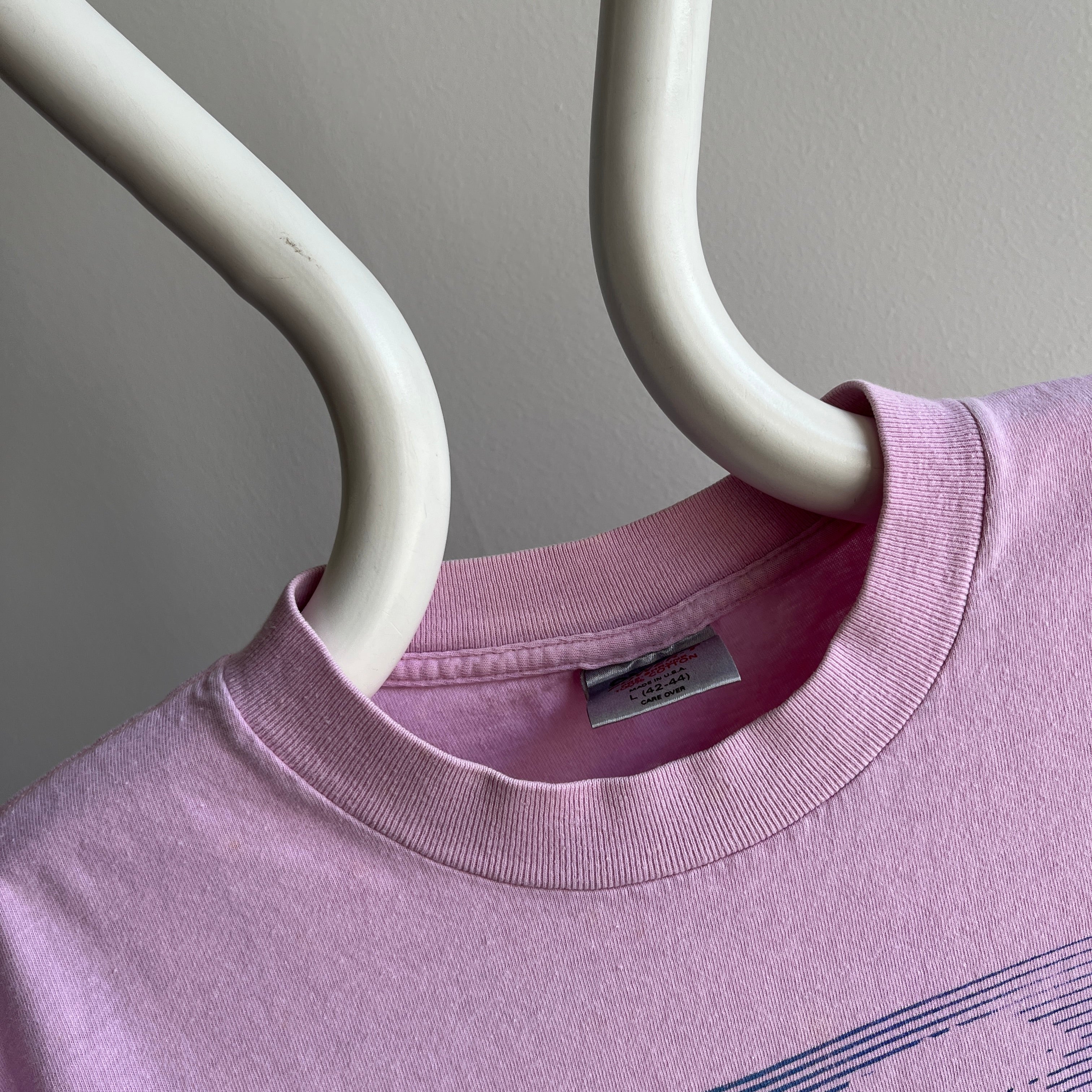 1980s Monterey California Faded Lilac/Pink Cotton T-Shirt