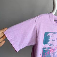 1980s Monterey California Faded Lilac/Pink Cotton T-Shirt