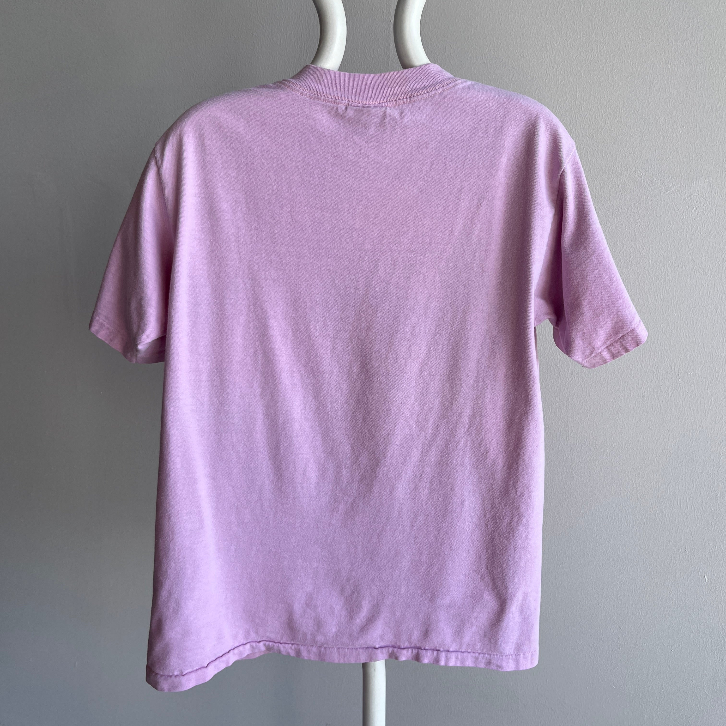 1980s Monterey California Faded Lilac/Pink Cotton T-Shirt