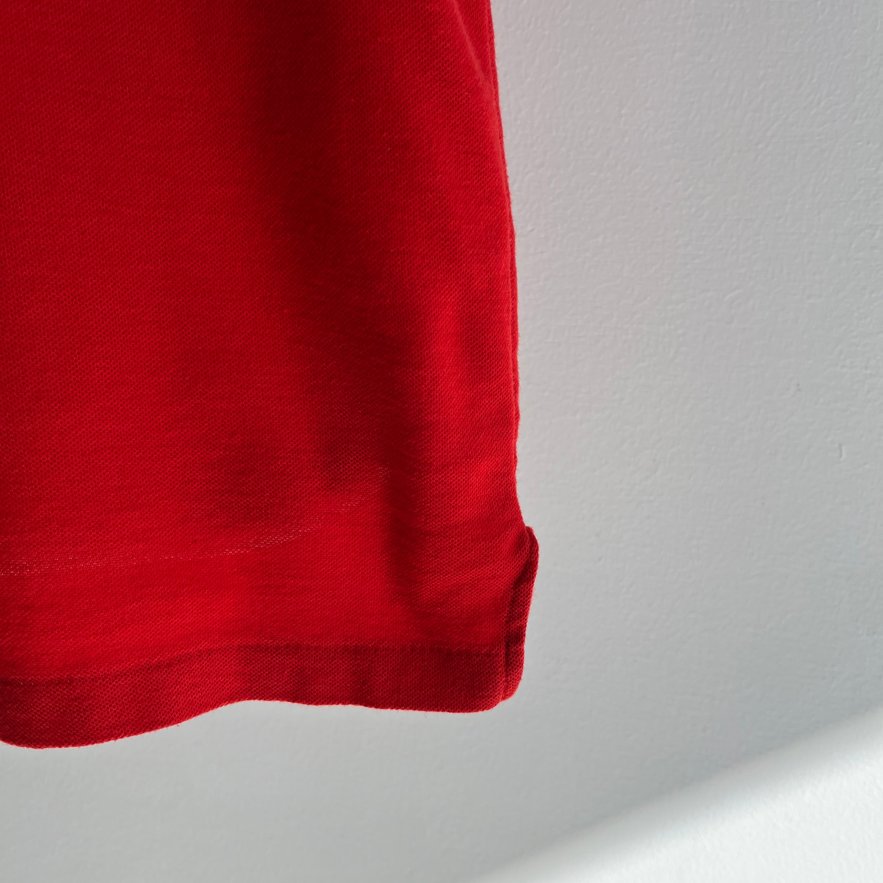 1980s Le Tigre Nail Polish Red Polo Shirt
