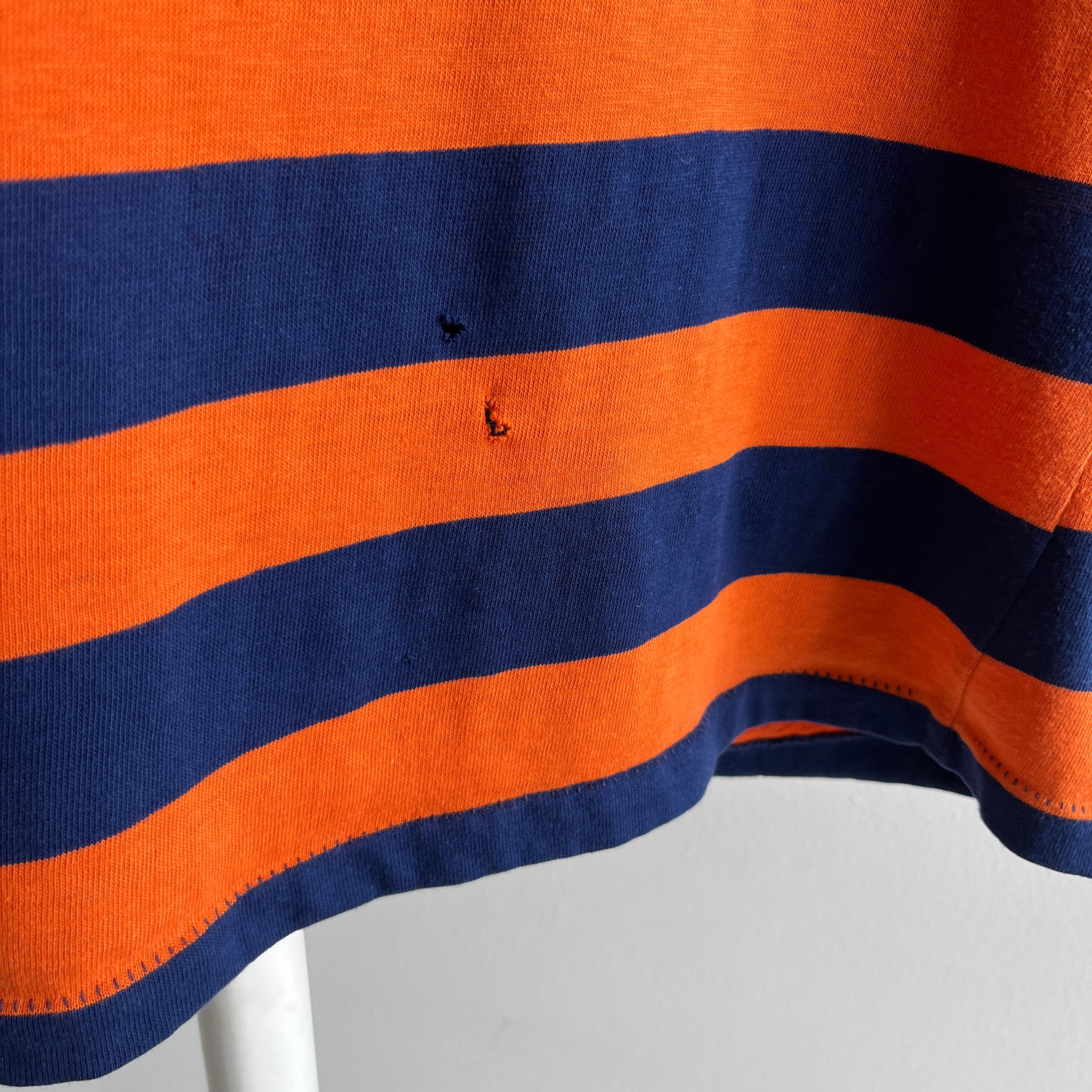 1970/80s Navy and Orange Polo T-Shirt