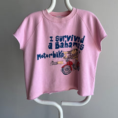 1980s I Survived a Bahamas Motorbike DIY Cut Up Sweatshirt Warm Up