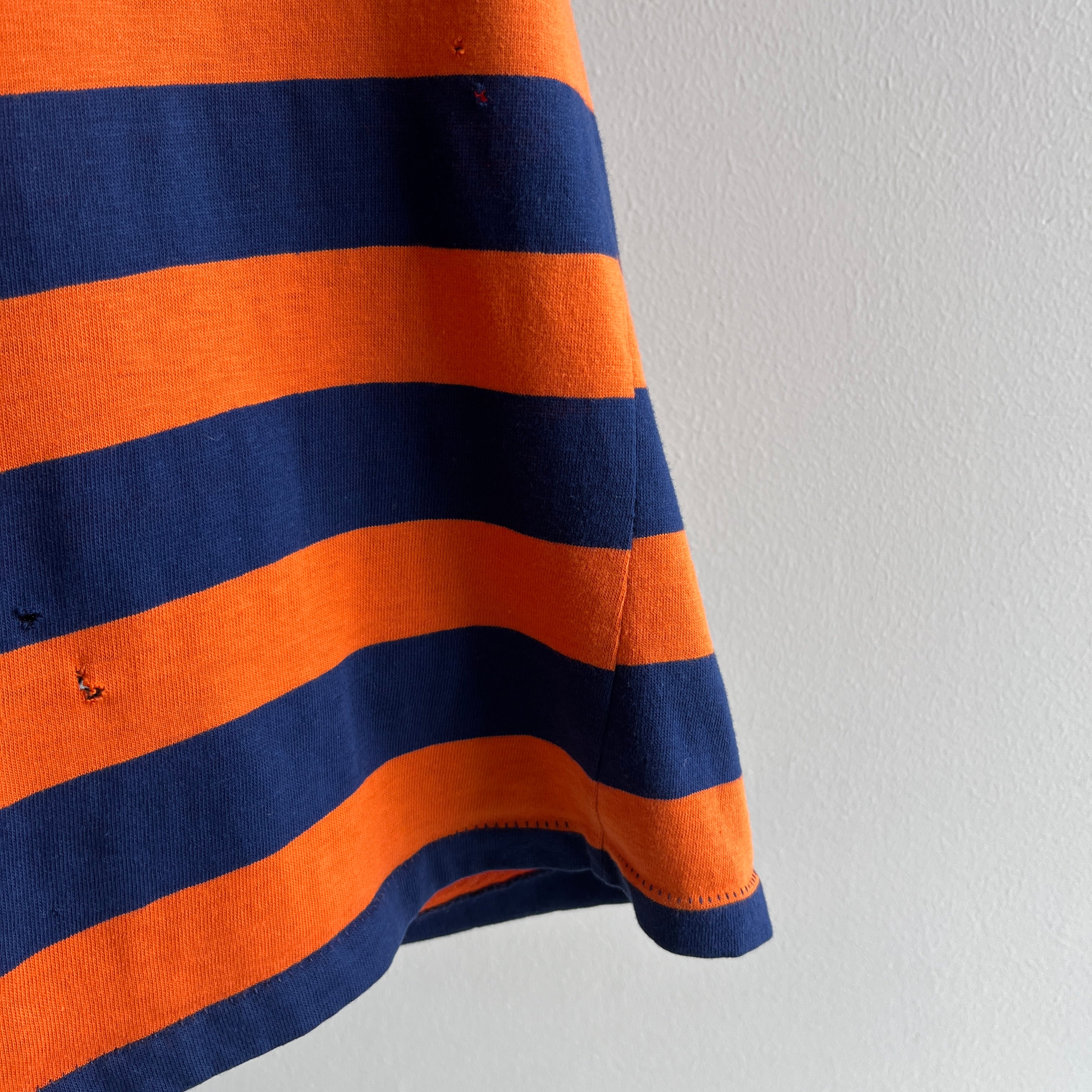 1970/80s Navy and Orange Polo T-Shirt