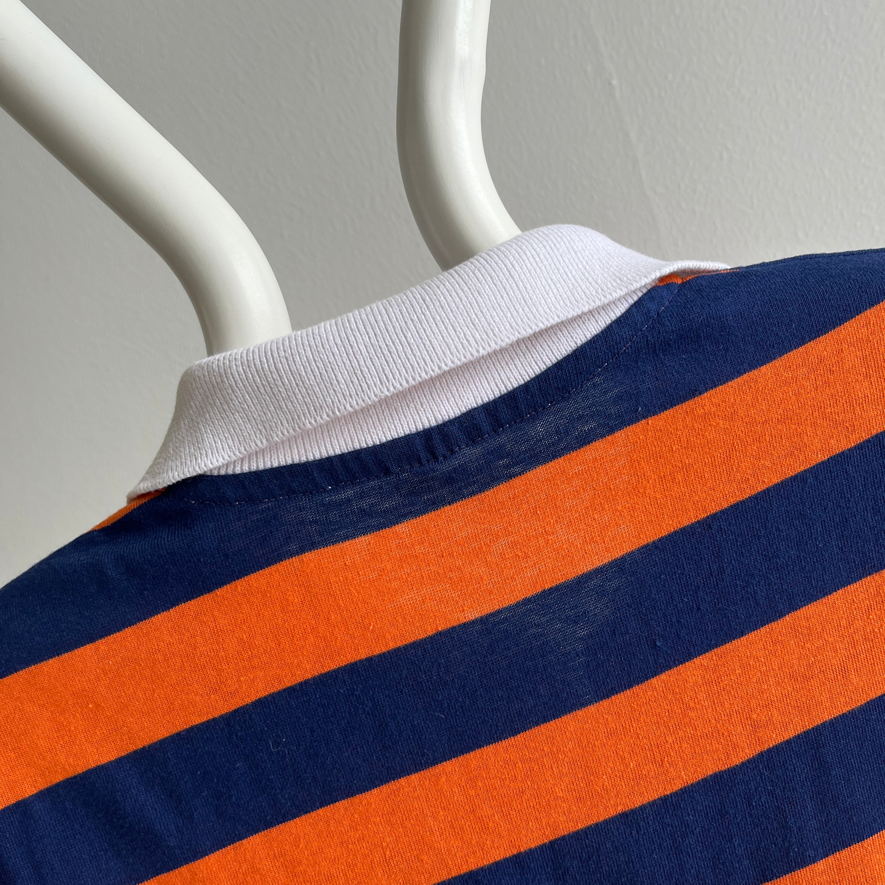 1970/80s Navy and Orange Polo T-Shirt