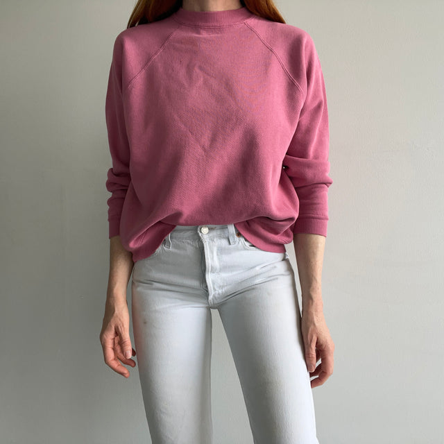 1990s Dusty Rose Blank Sweatshirt by Hanes Her Way