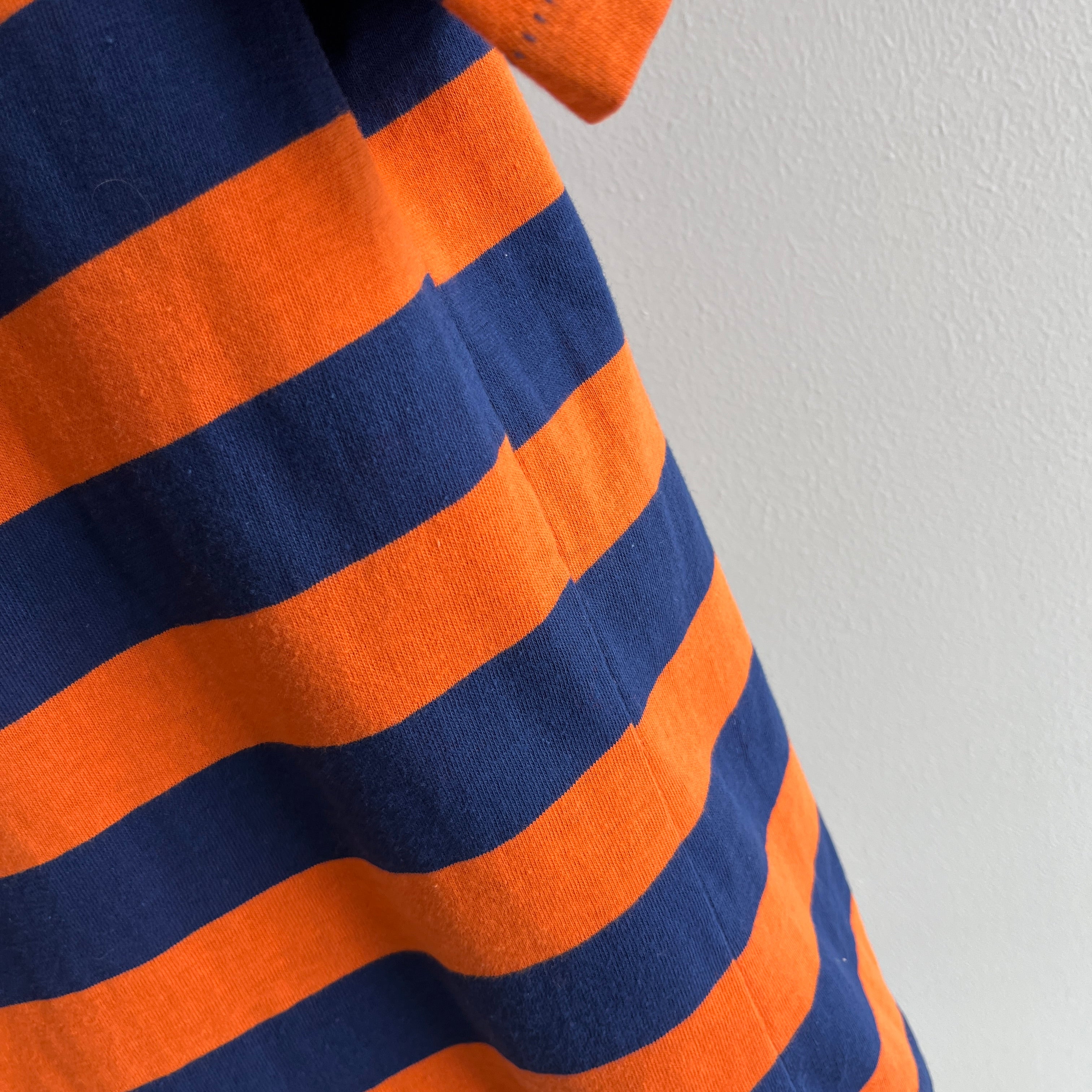 1970/80s Navy and Orange Polo T-Shirt