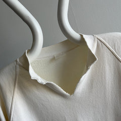 1970/80s Light Ecru/Off White Cut Neck Raglan - So Soft