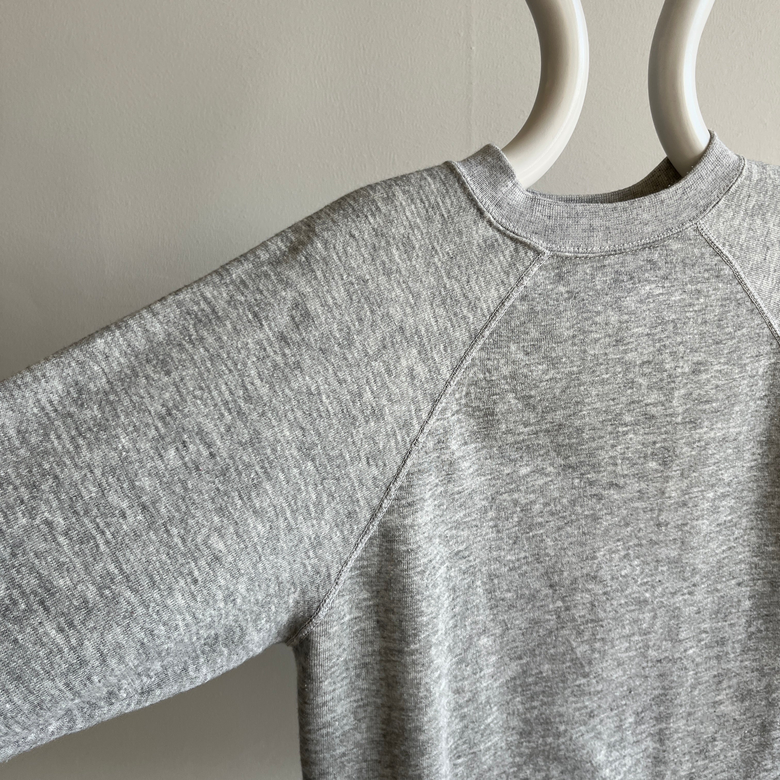 1980s Perfectly Generic and Awesome Blank Gray Sweatshirt - RARE!