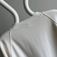 1970/80s Light Ecru/Off White Cut Neck Raglan - So Soft