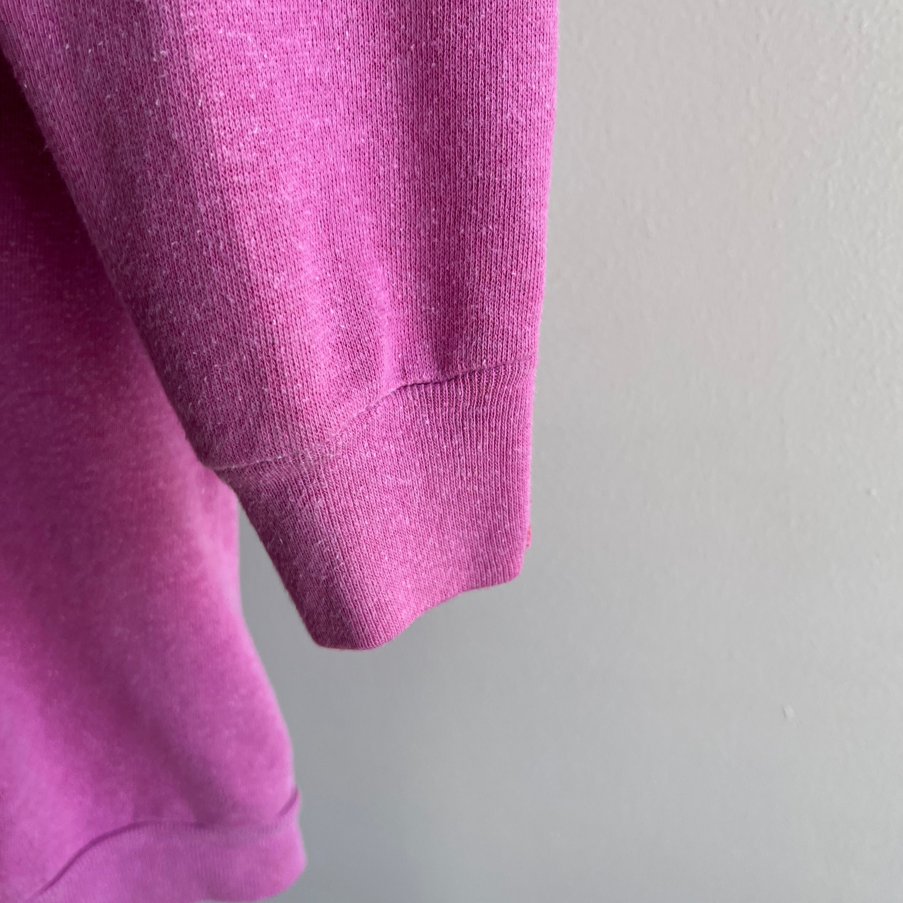 1980s SUNY Bringham Lilac/Pink Pullover Hoodie - A Dream!