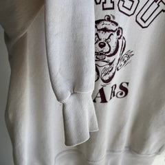 1980s Front and Back SMSU Bears Thinned Out and Stained Sweatshirt