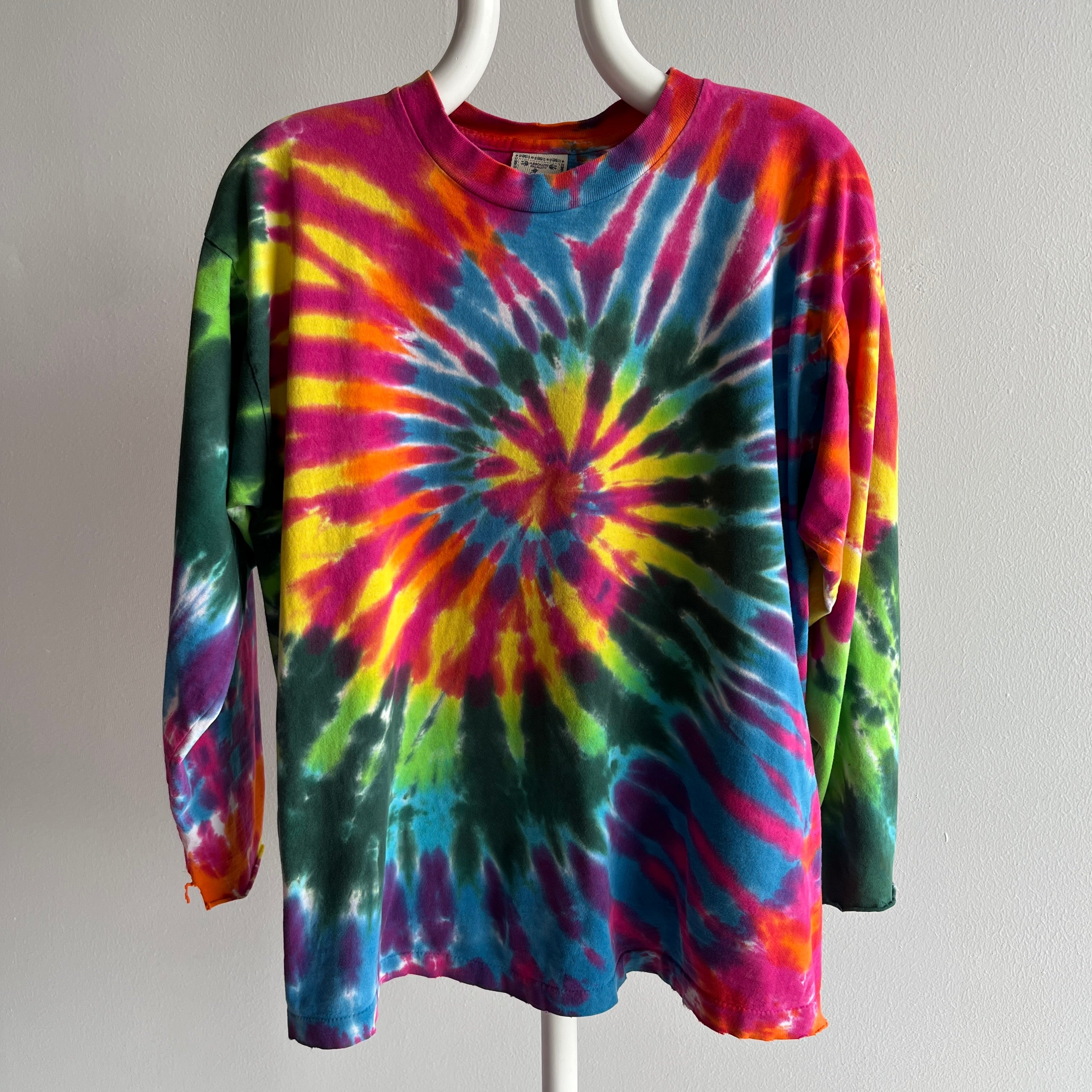 1980s Cut Long Sleeve Tie Dye T-Shirt - So Good!