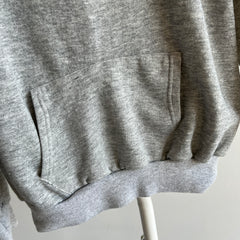 1980s Perfect Generic Gray Pull Over Hoodie with Dreamy Sleeves