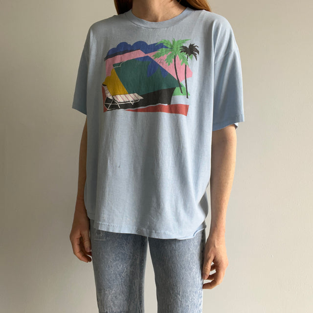 1980s Pool Scape Graphic T-Shirt - Very Cool