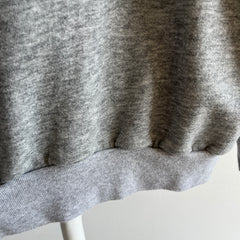 1980s Perfect Generic Gray Pull Over Hoodie with Dreamy Sleeves