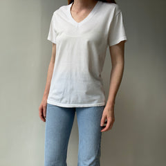 1980s Age Stained Cotton Hanes V-Neck T-Shirt