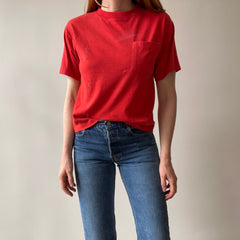 1980s Super Stained Red Pocket T-Shirt