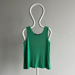 1980s Ribbed Green Tank Top