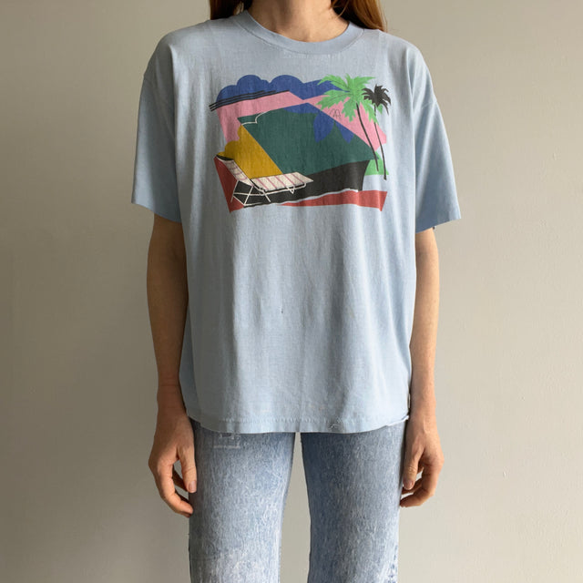 1980s Pool Scape Graphic T-Shirt - Very Cool