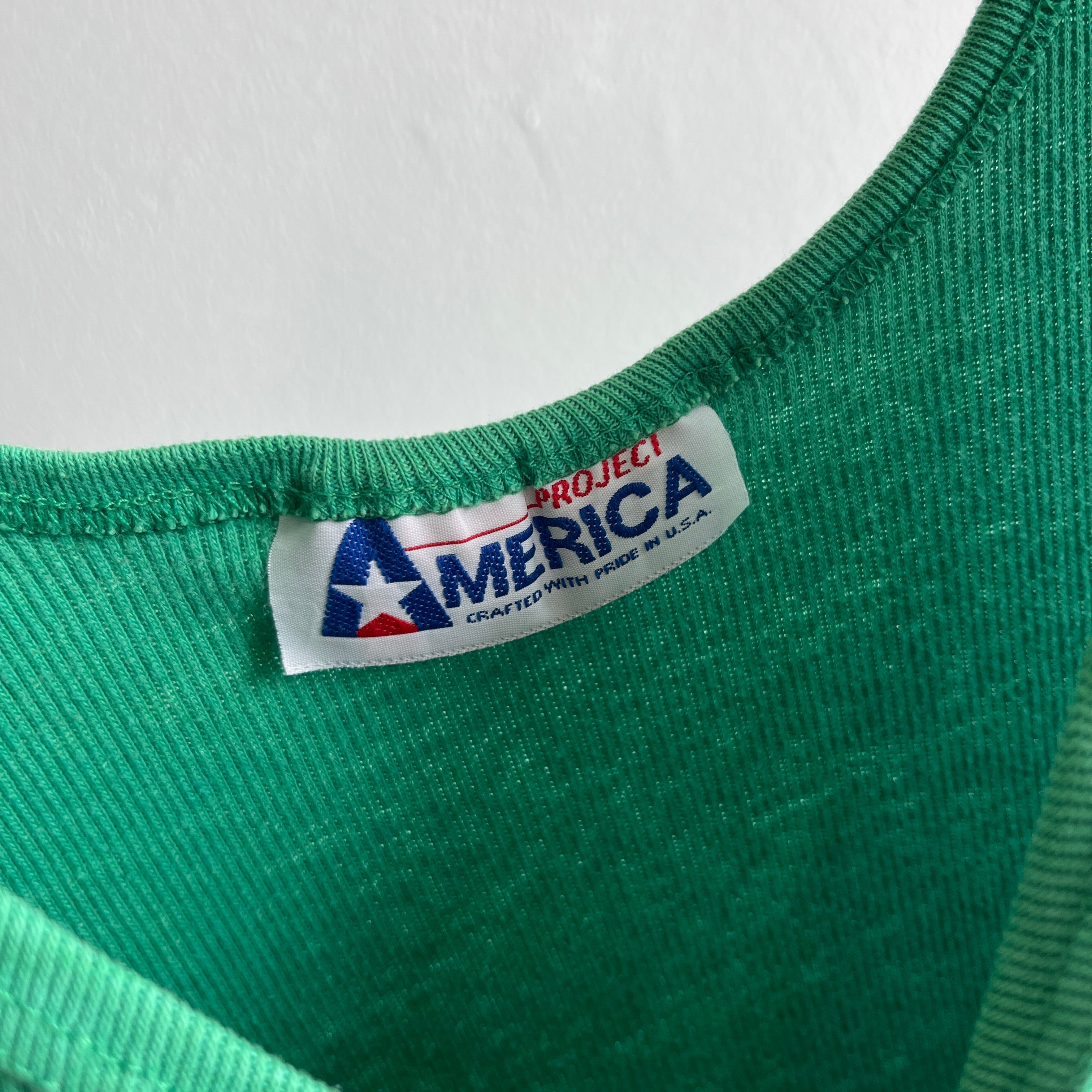 1980s Ribbed Green Tank Top