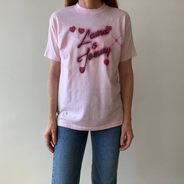 1980s Airbrushed "Laura and Tommy" T-Shirt