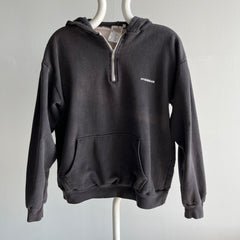 1980s McGregor 1/4 Zip Faded Black Insulated Hoodie - The First I've Ever Spotted!