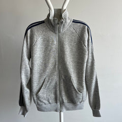 1980s Triple Stripe Mock Neck Zip Up by Bassett Walker