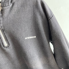 1980s McGregor 1/4 Zip Faded Black Insulated Hoodie - The First I've Ever Spotted!