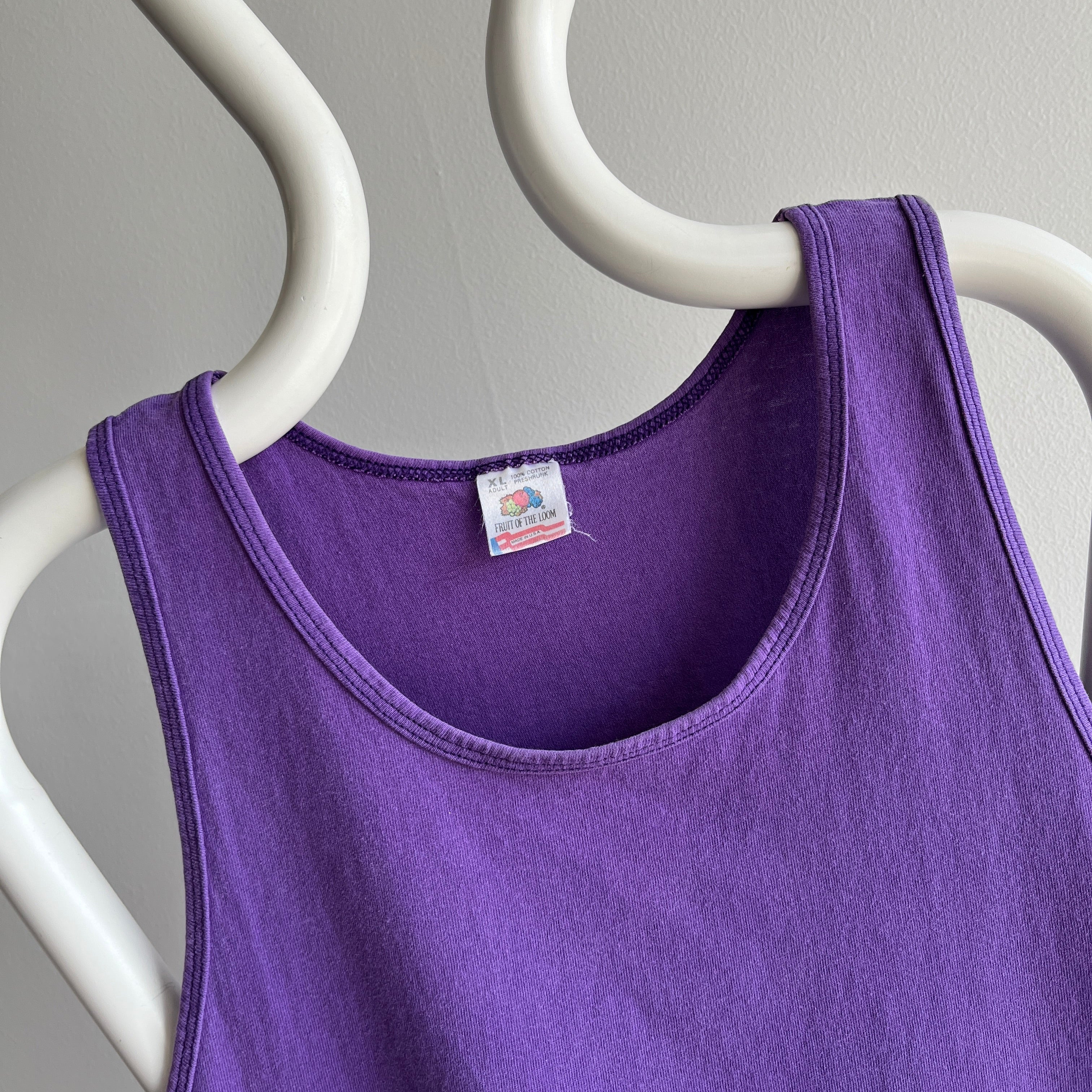 1980s Faded Purple Cotton Tank Top by FOTL