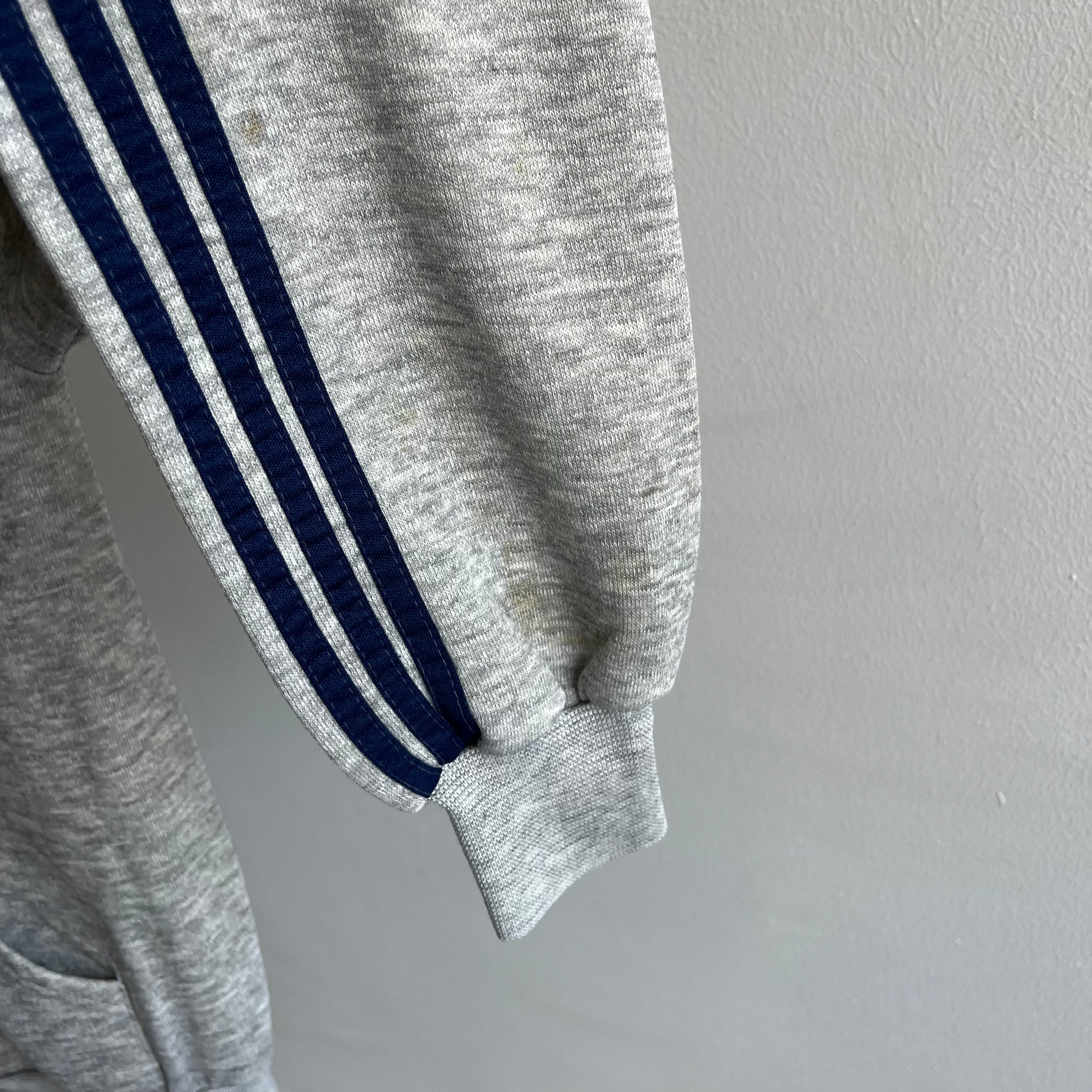 1980s Triple Stripe Mock Neck Zip Up by Bassett Walker