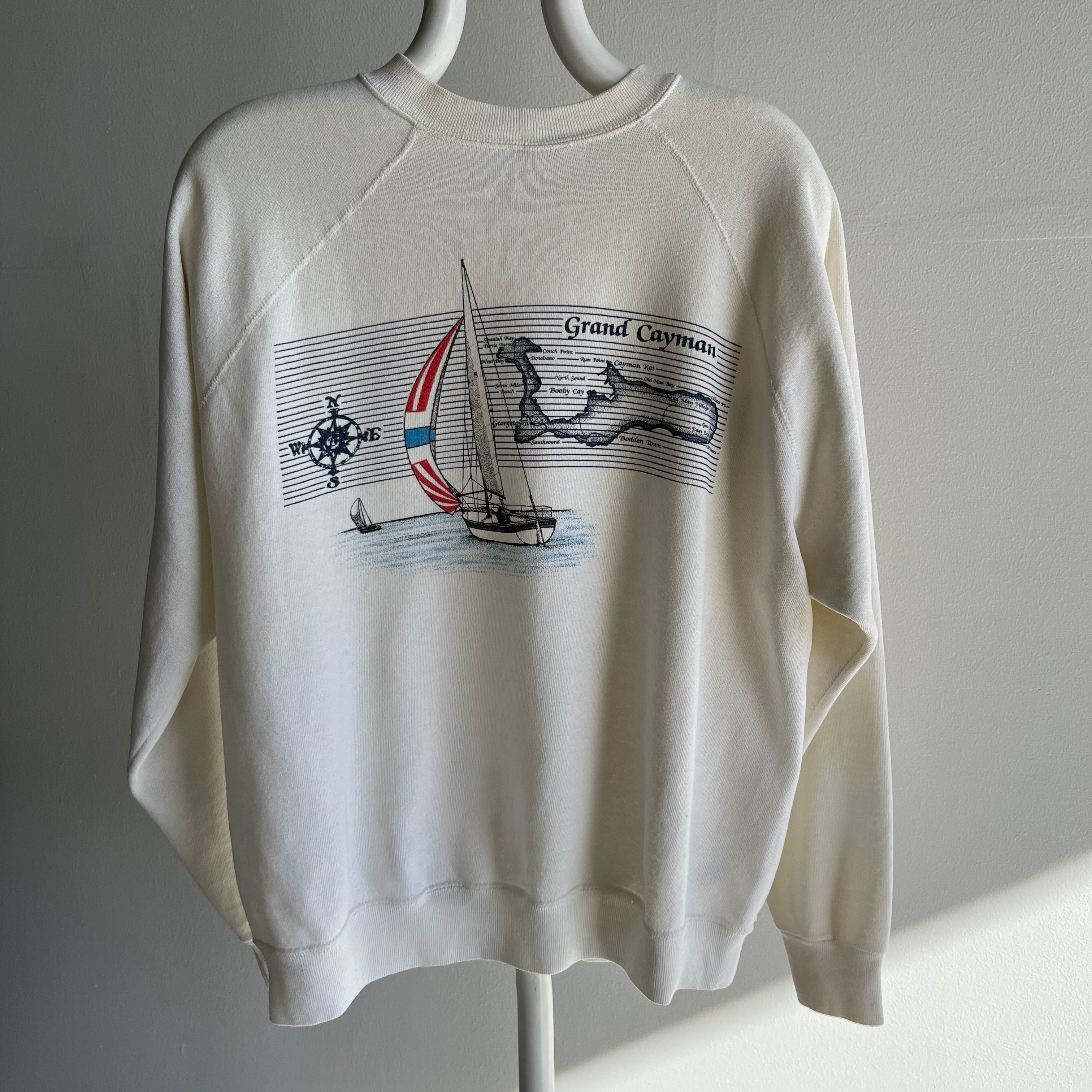 1980s Front and Back Cayman Islands British West Indies Sweatshirt - Soft and Thin