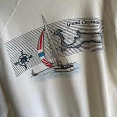 1980s Front and Back Cayman Islands British West Indies Sweatshirt - Soft and Thin