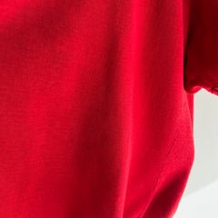 1990s Red Henley Warm Up with The Most Incredible Sleeves