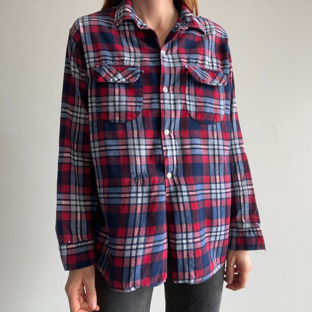 1970/80s Epically Mended Soft and Thin Cotton Flannel