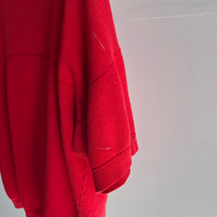 1990s Red Henley Warm Up with The Most Incredible Sleeves