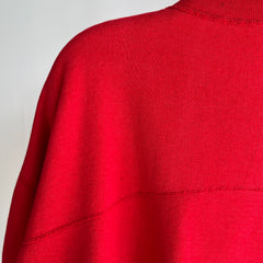 1990s Red Henley Warm Up with The Most Incredible Sleeves